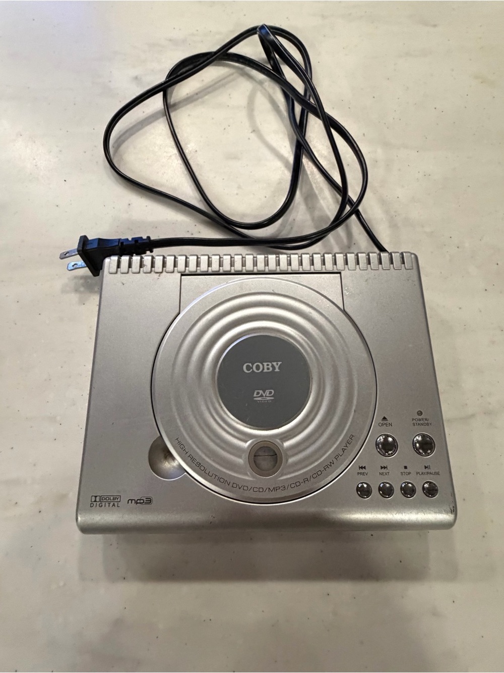 Coby Portable DVD Player - Silver Compact Disc Player